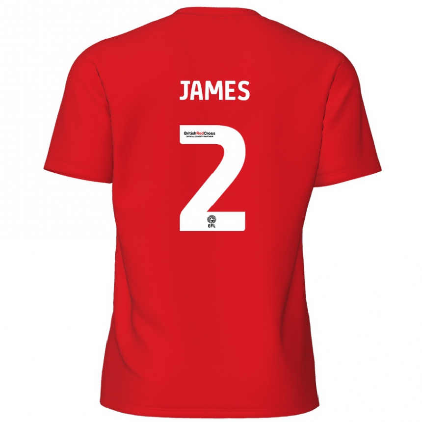 Men Football Tom James #2 Red Home Jersey 2024/25 T-Shirt Nz