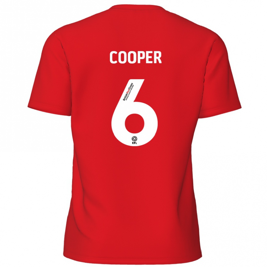 Men Football Brandon Cooper #6 Red Home Jersey 2024/25 T-Shirt Nz