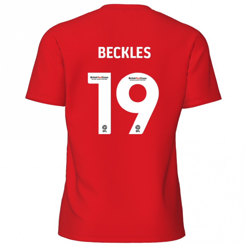 Men Football Omar Beckles #19 Red Home Jersey 2024/25 T-Shirt Nz