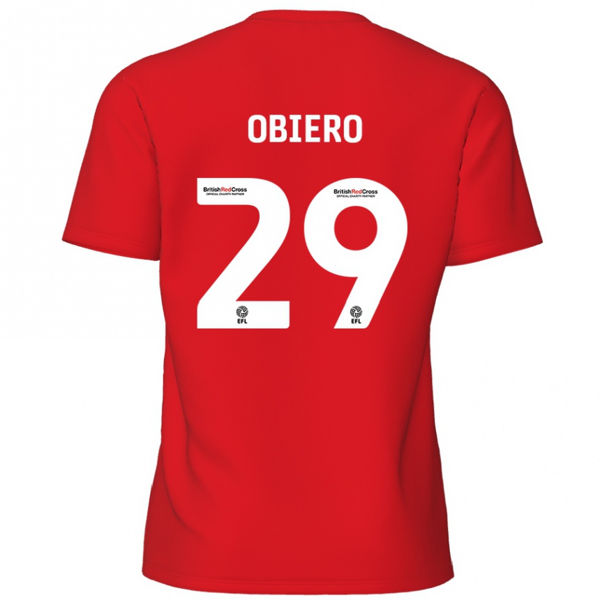 Men Football Zech Obiero #29 Red Home Jersey 2024/25 T-Shirt Nz