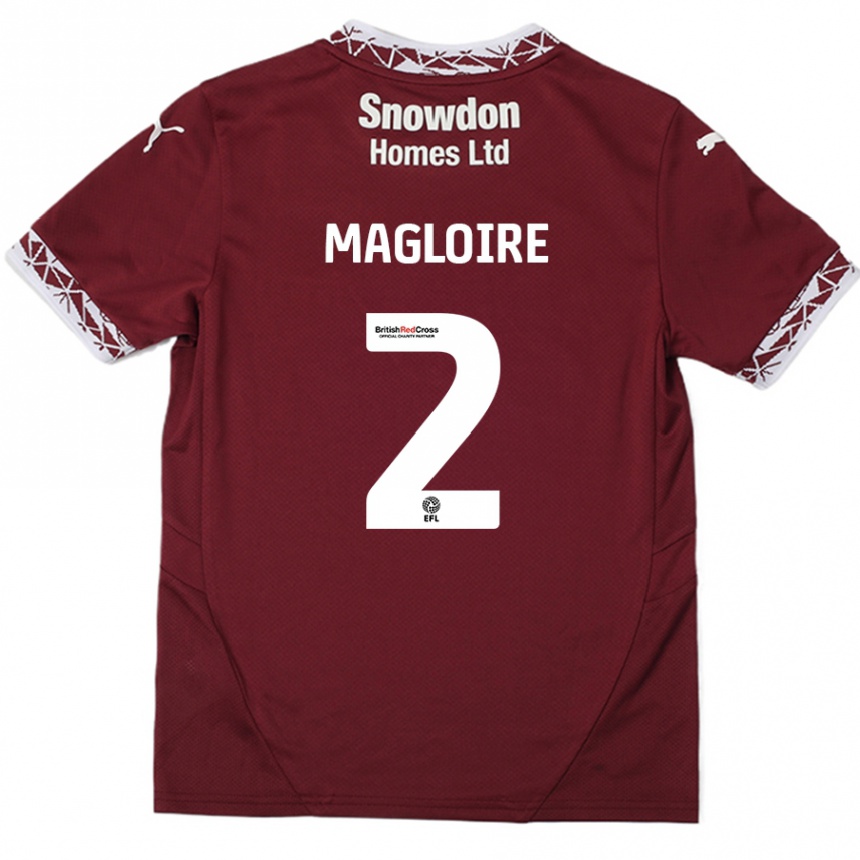 Men Football Tyler Magloire #2 Burgundy Home Jersey 2024/25 T-Shirt Nz