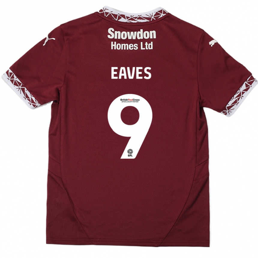 Men Football Tom Eaves #9 Burgundy Home Jersey 2024/25 T-Shirt Nz