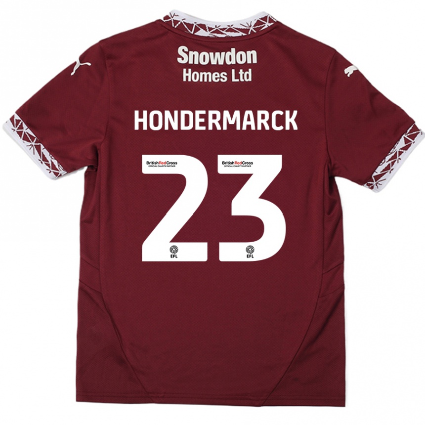 Men Football William Hondermarck #23 Burgundy Home Jersey 2024/25 T-Shirt Nz