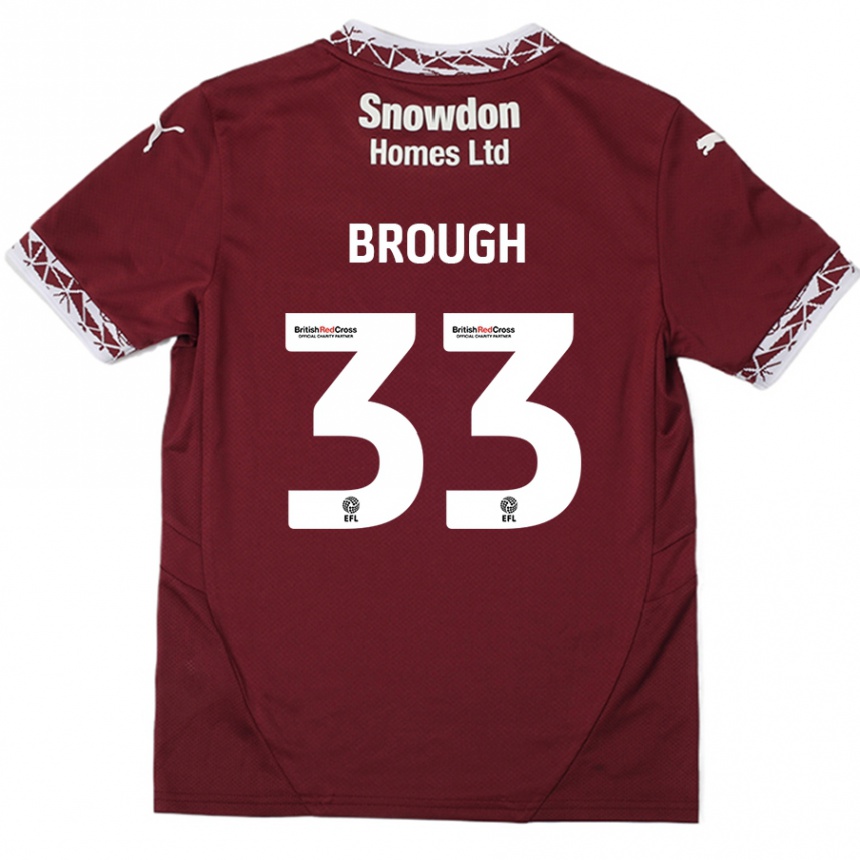 Men Football Patrick Brough #33 Burgundy Home Jersey 2024/25 T-Shirt Nz