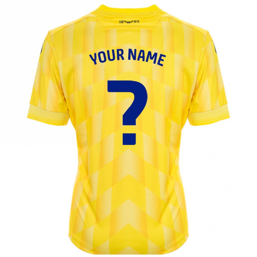 Men Football Your Name #0 Yellow Home Jersey 2024/25 T-Shirt Nz