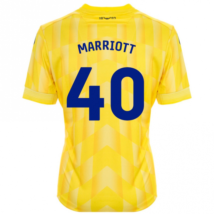 Men Football Monty Marriott #40 Yellow Home Jersey 2024/25 T-Shirt Nz