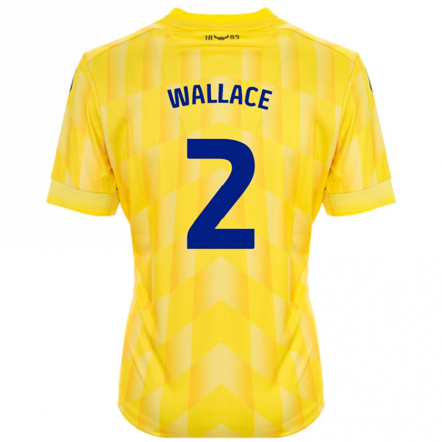 Men Football Emily Wallace #2 Yellow Home Jersey 2024/25 T-Shirt Nz