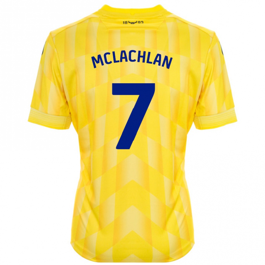 Men Football Daisy Mclachlan #7 Yellow Home Jersey 2024/25 T-Shirt Nz