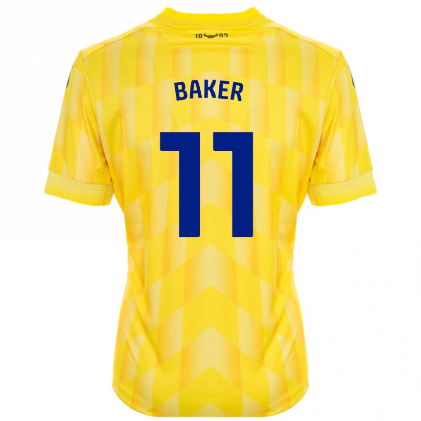 Men Football Sophie Baker #11 Yellow Home Jersey 2024/25 T-Shirt Nz