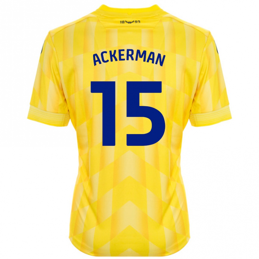 Men Football Daisy Ackerman #15 Yellow Home Jersey 2024/25 T-Shirt Nz