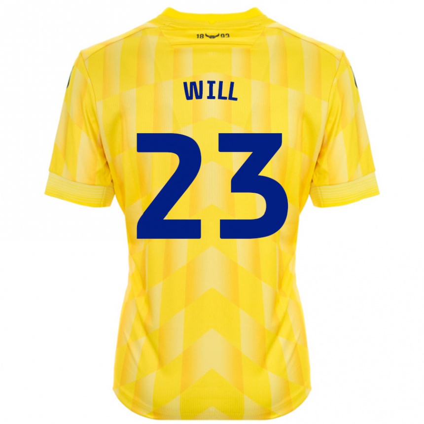 Men Football Merrick Will #23 Yellow Home Jersey 2024/25 T-Shirt Nz