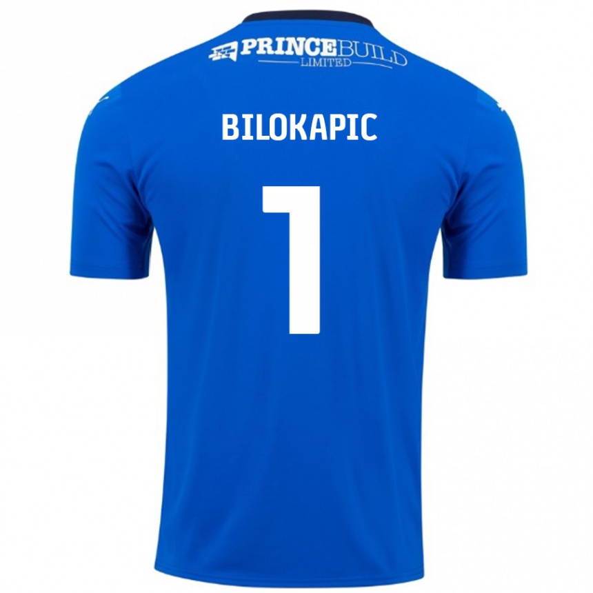 Men Football Nicholas Bilokapic #1 Blue White Home Jersey 2024/25 T-Shirt Nz