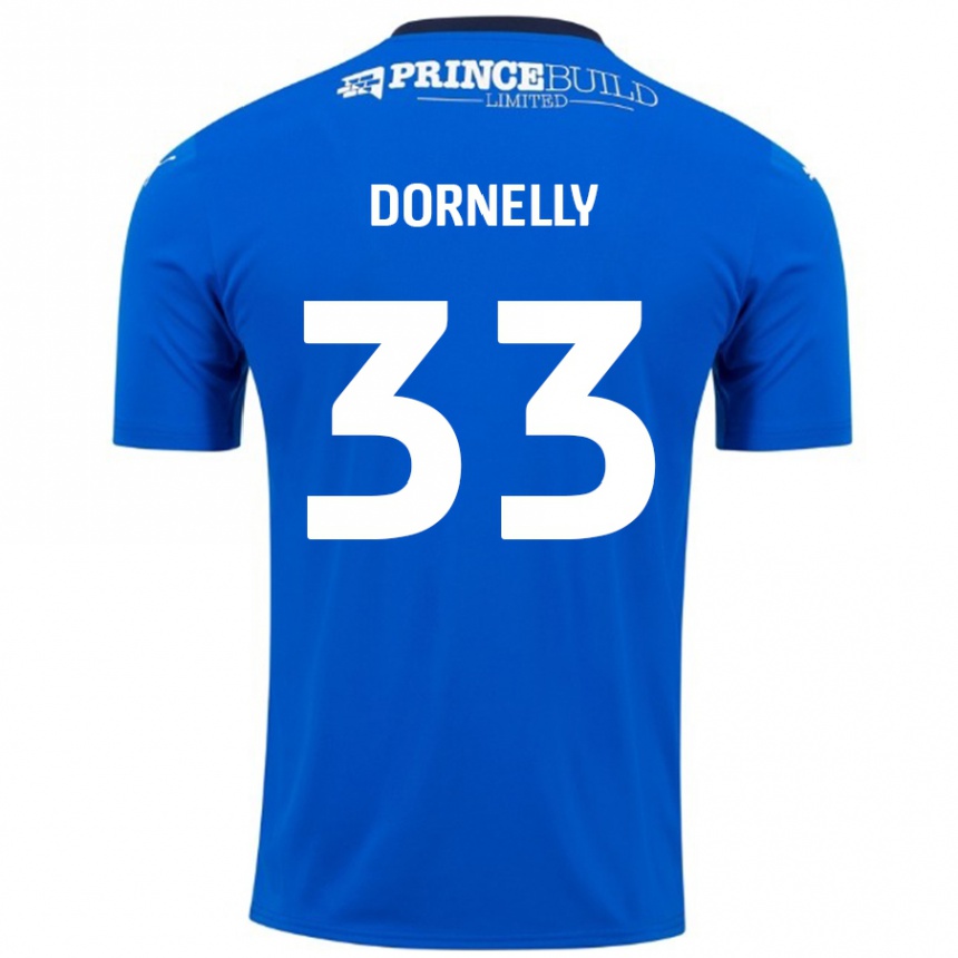 Men Football James Dornelly #33 Blue White Home Jersey 2024/25 T-Shirt Nz