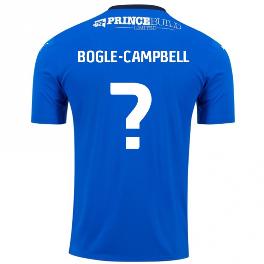 Men Football Ma'kel Bogle-Campbell #0 Blue White Home Jersey 2024/25 T-Shirt Nz