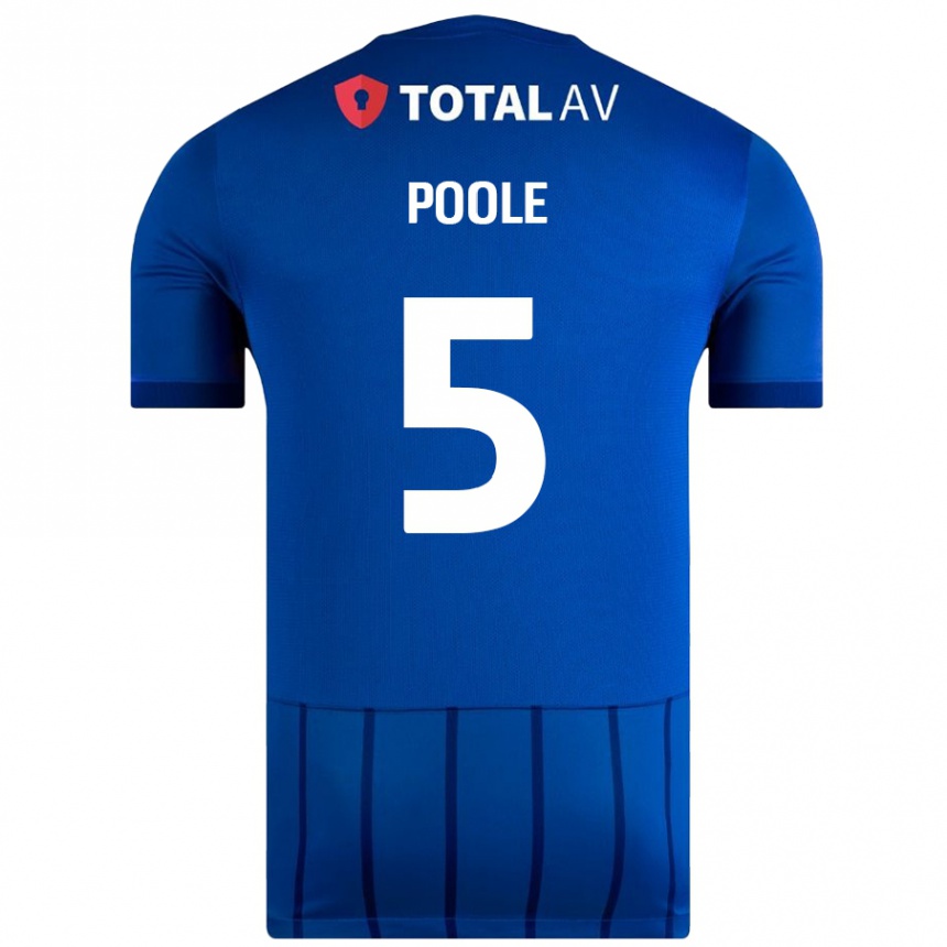 Men Football Regan Poole #5 Blue Home Jersey 2024/25 T-Shirt Nz