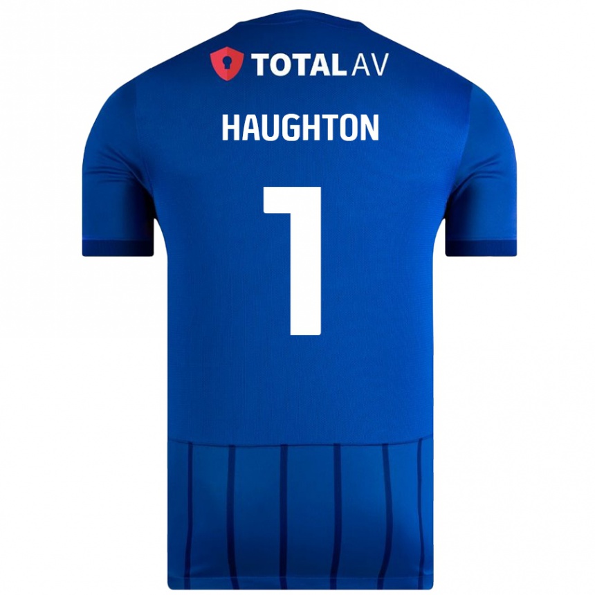 Men Football Hannah Haughton #1 Blue Home Jersey 2024/25 T-Shirt Nz