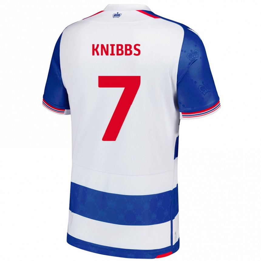 Men Football Harvey Knibbs #7 Blue White Home Jersey 2024/25 T-Shirt Nz