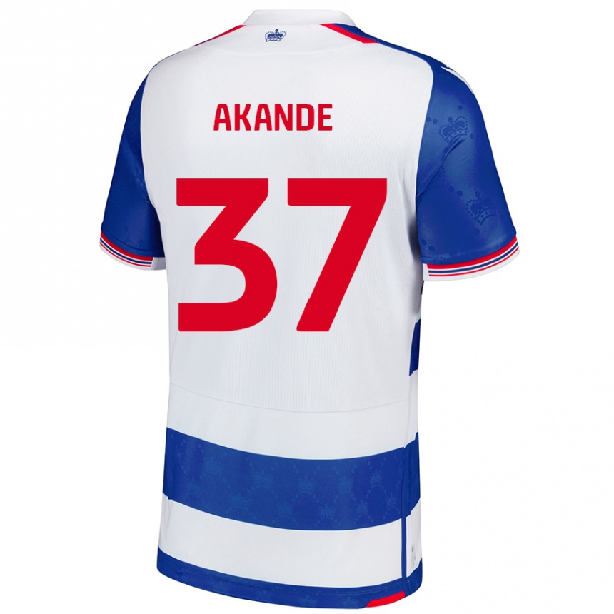 Men Football Adrian Akande #37 Blue White Home Jersey 2024/25 T-Shirt Nz