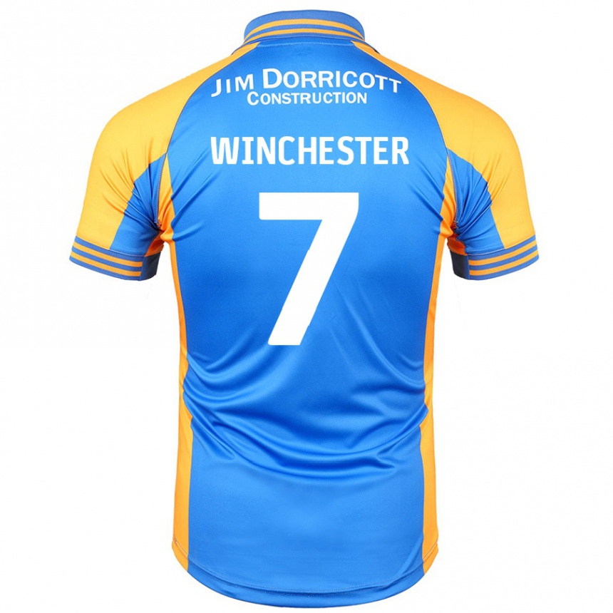 Men Football Carl Winchester #7 Blue Amber Home Jersey 2024/25 T-Shirt Nz