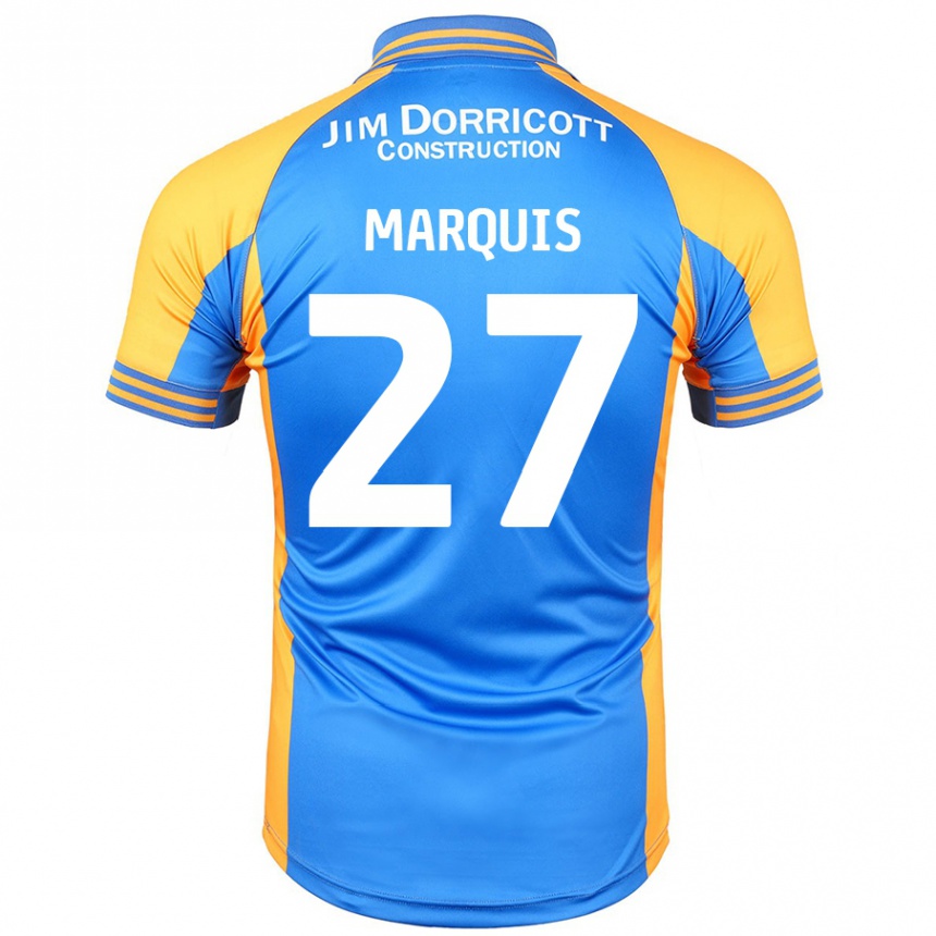 Men Football John Marquis #27 Blue Amber Home Jersey 2024/25 T-Shirt Nz