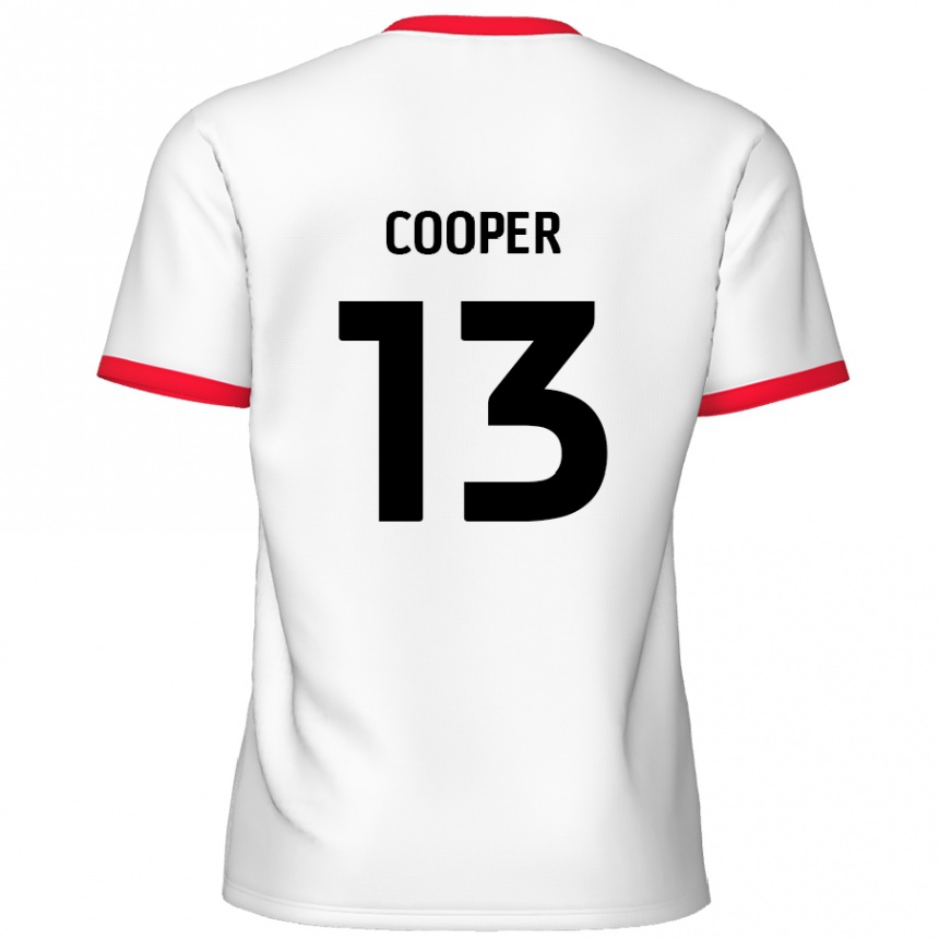 Men Football Murphy Cooper #13 White Red Home Jersey 2024/25 T-Shirt Nz