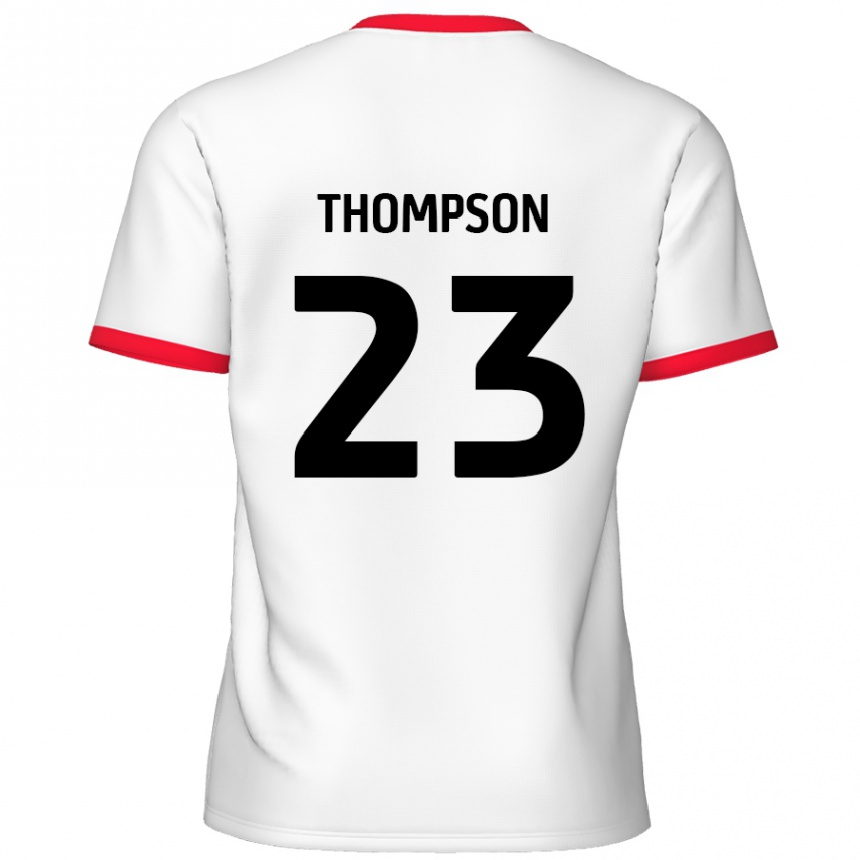 Men Football Louis Thompson #23 White Red Home Jersey 2024/25 T-Shirt Nz