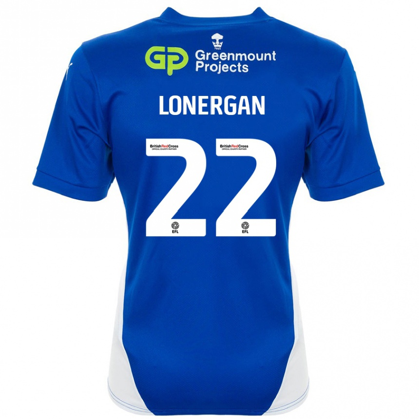 Men Football Andy Lonergan #22 Blue White Home Jersey 2024/25 T-Shirt Nz