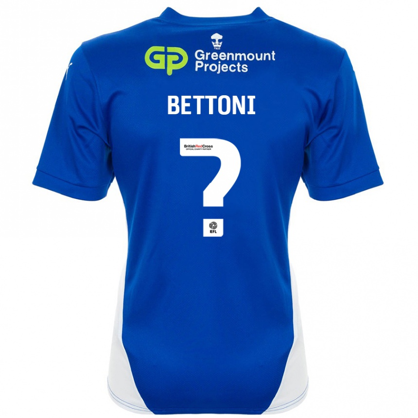 Men Football Harrison Bettoni #0 Blue White Home Jersey 2024/25 T-Shirt Nz