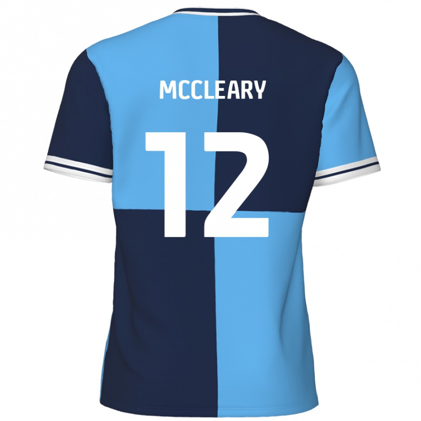 Men Football Garath Mccleary #12 Sky Blue Dark Blue Home Jersey 2024/25 T-Shirt Nz