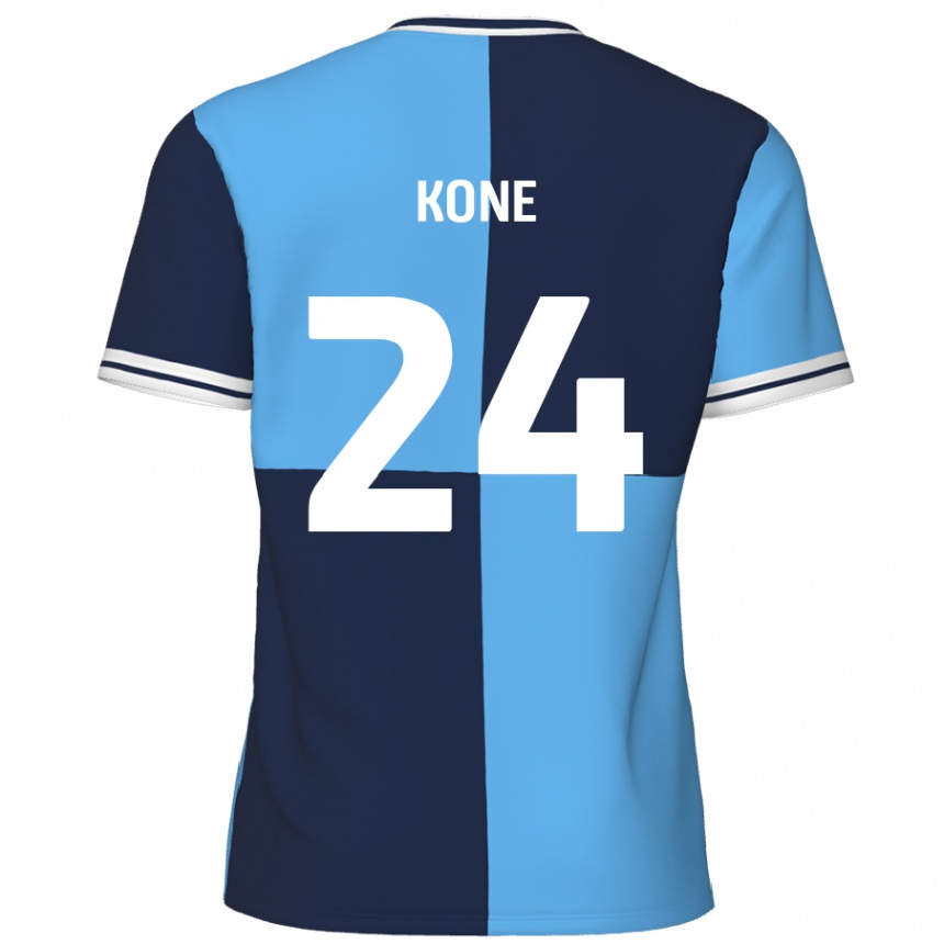 Men Football Richard Kone #24 Sky Blue Dark Blue Home Jersey 2024/25 T-Shirt Nz