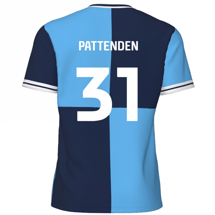 Men Football Jasper Pattenden #31 Sky Blue Dark Blue Home Jersey 2024/25 T-Shirt Nz