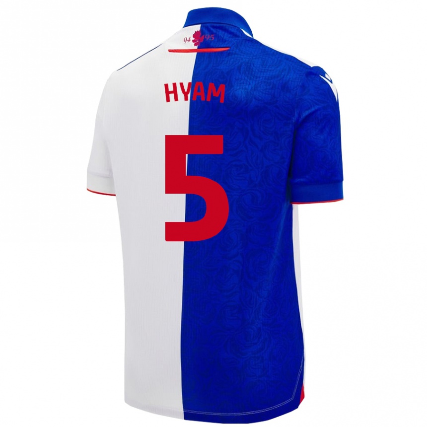 Men Football Dominic Hyam #5 Sky Blue White Home Jersey 2024/25 T-Shirt Nz