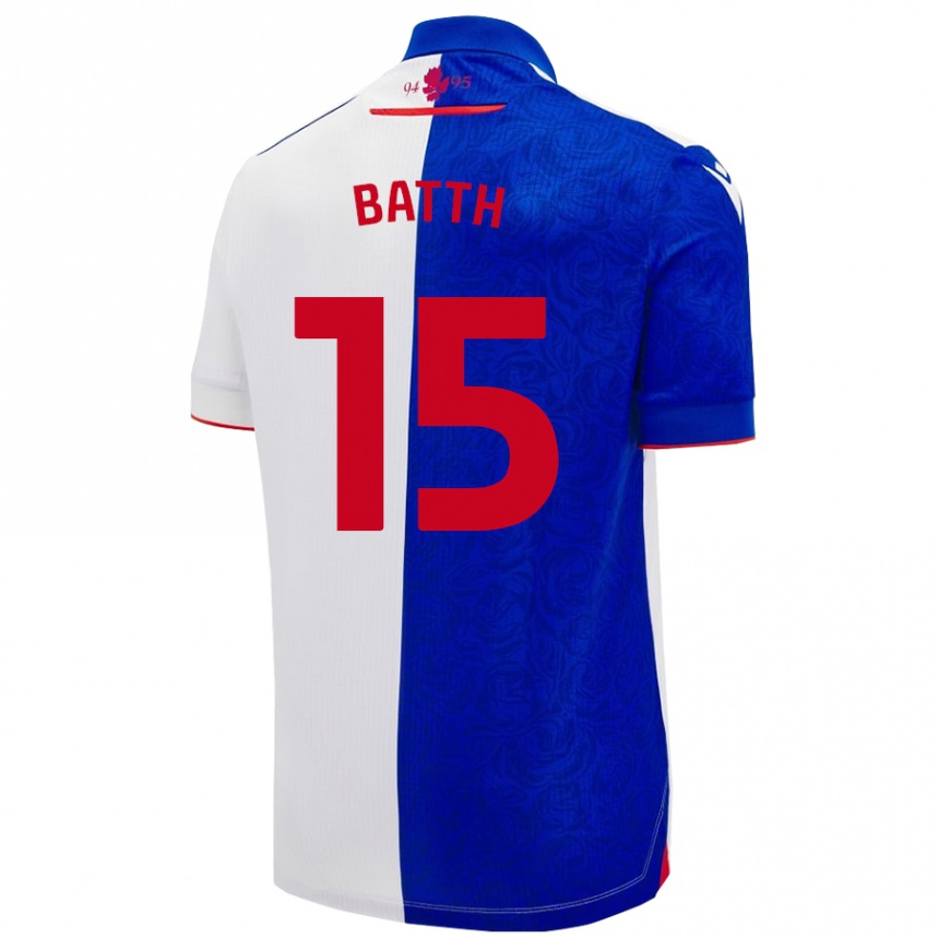 Men Football Danny Batth #15 Sky Blue White Home Jersey 2024/25 T-Shirt Nz