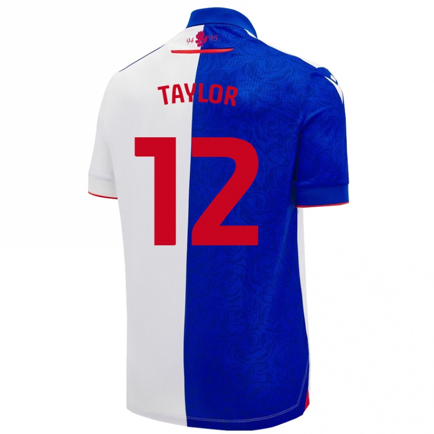 Men Football Emma Taylor #12 Sky Blue White Home Jersey 2024/25 T-Shirt Nz