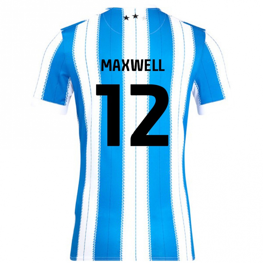 Men Football Chris Maxwell #12 Blue White Home Jersey 2024/25 T-Shirt Nz