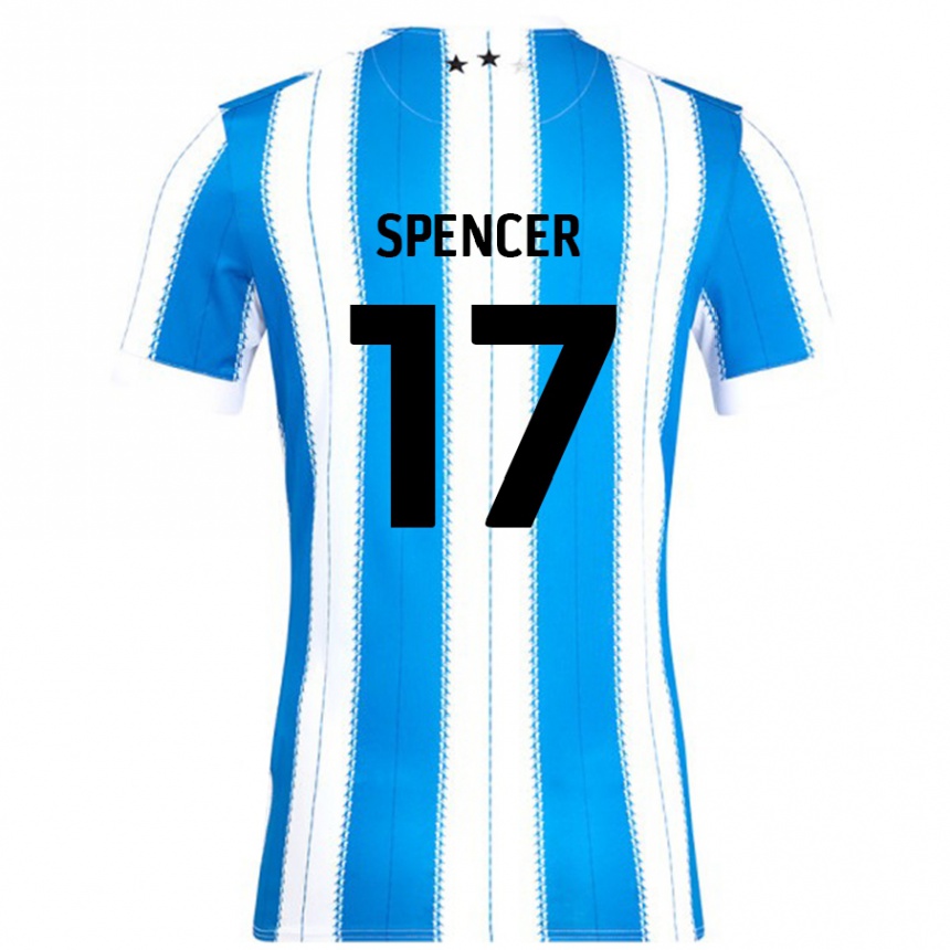 Men Football Brodie Spencer #17 Blue White Home Jersey 2024/25 T-Shirt Nz