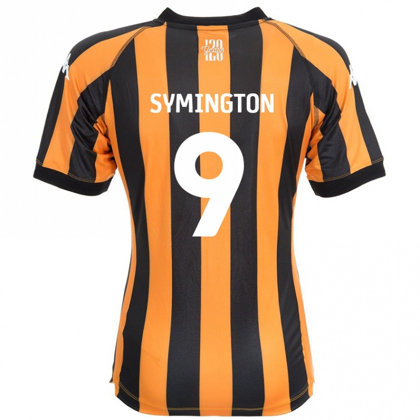 Men Football Jo Symington #9 Black Amber Home Jersey 2024/25 T-Shirt Nz