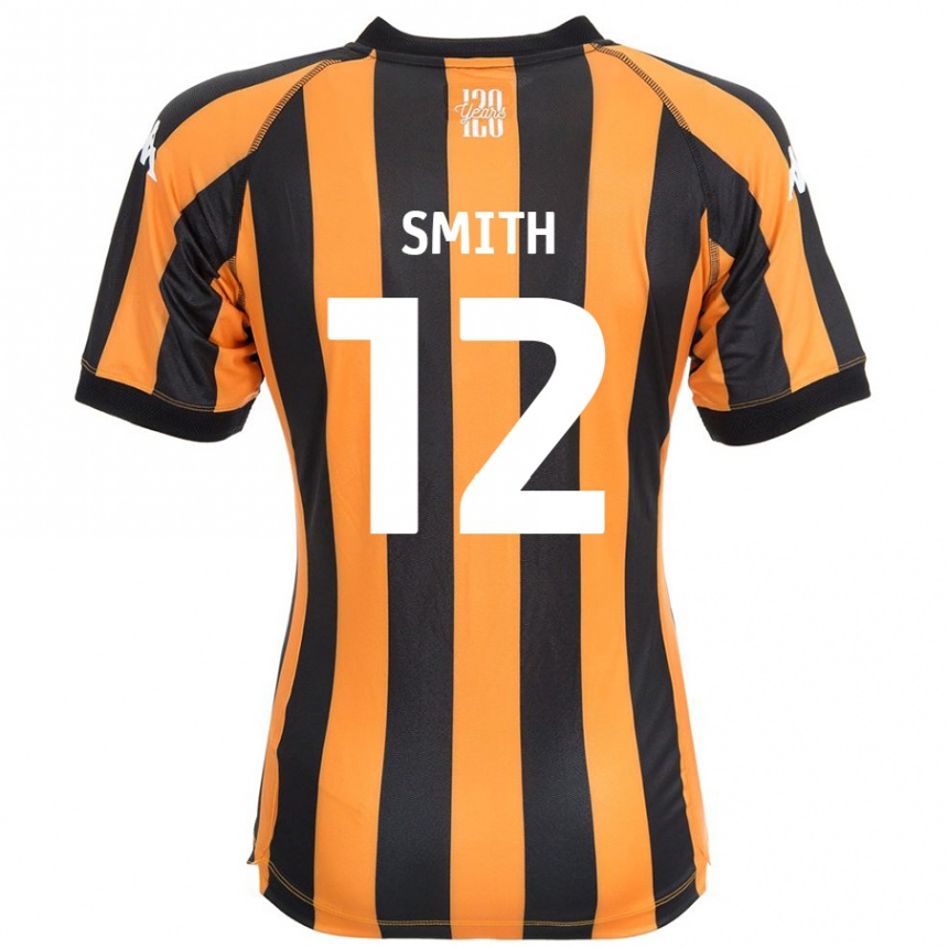 Men Football Emily Smith #12 Black Amber Home Jersey 2024/25 T-Shirt Nz