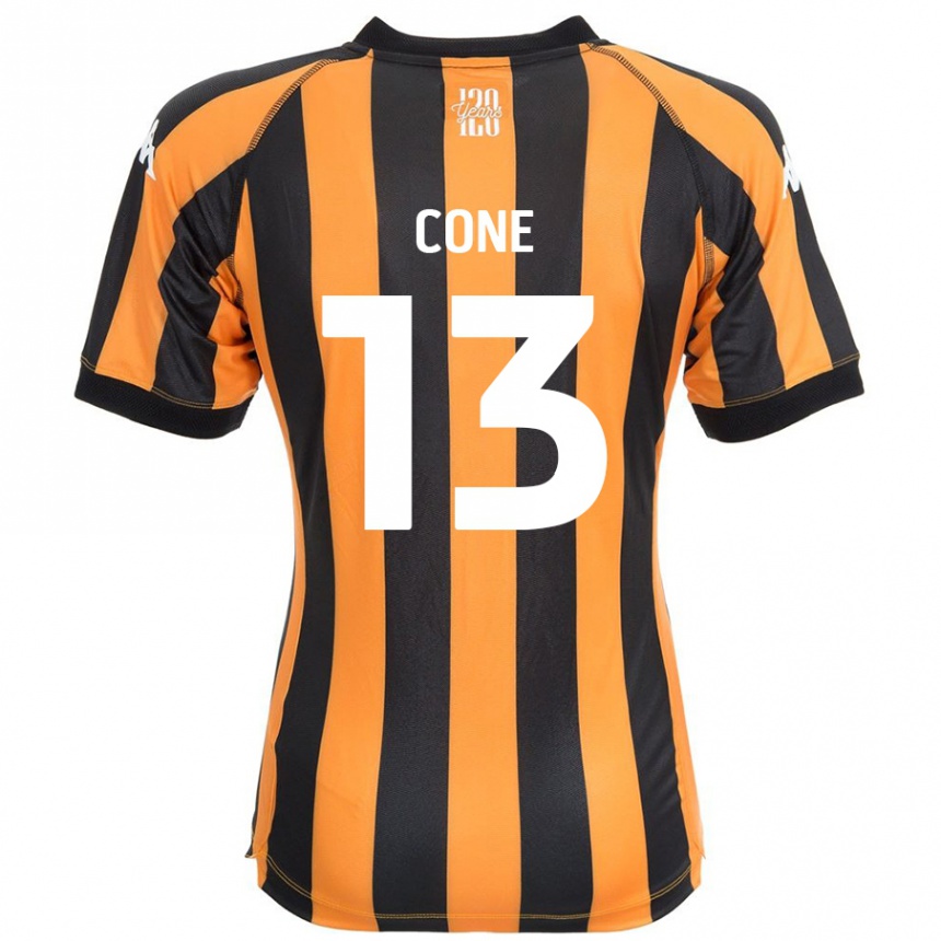 Men Football Sharla Cone #13 Black Amber Home Jersey 2024/25 T-Shirt Nz