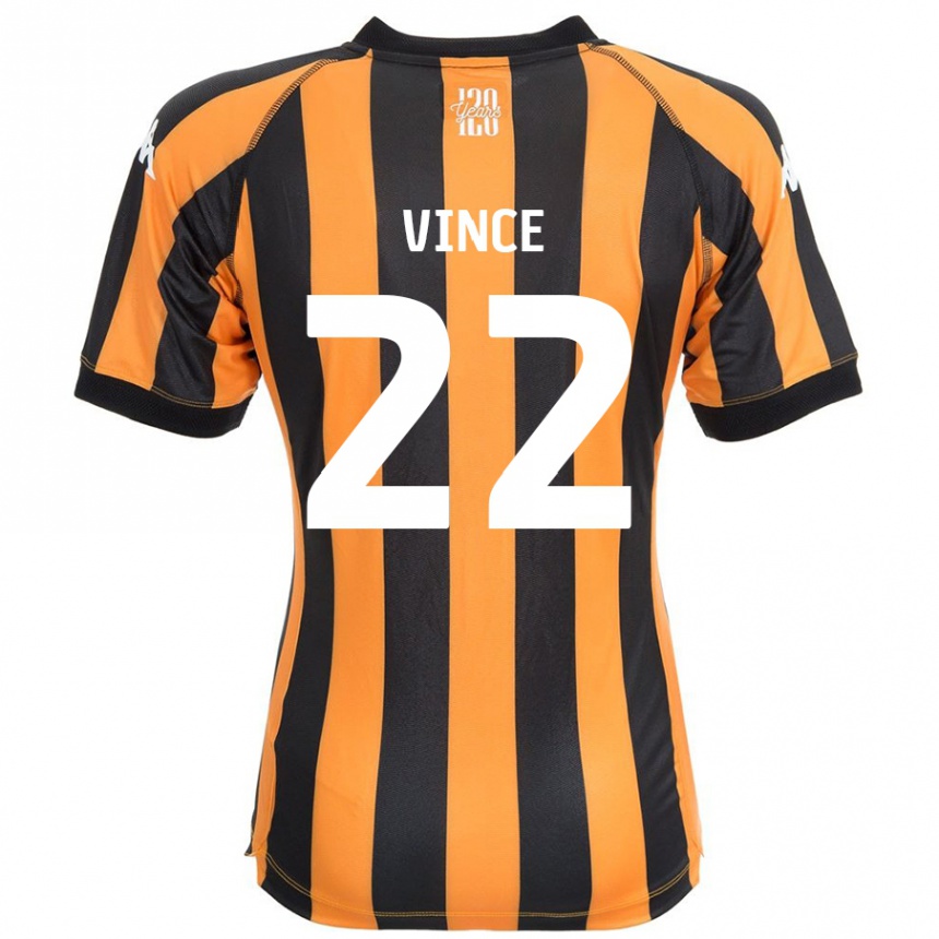 Men Football Anna Vince #22 Black Amber Home Jersey 2024/25 T-Shirt Nz