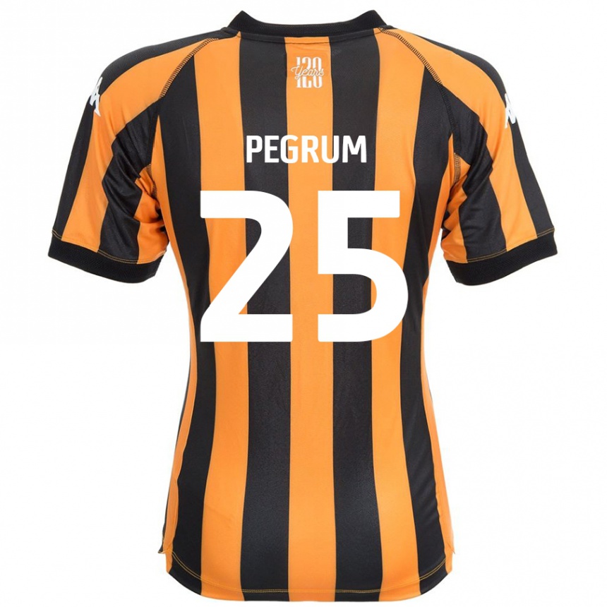 Men Football Florence Pegrum #25 Black Amber Home Jersey 2024/25 T-Shirt Nz