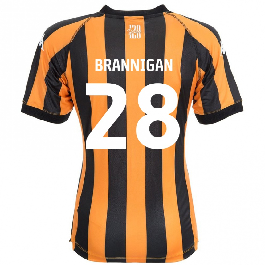 Men Football Aoife Brannigan #28 Black Amber Home Jersey 2024/25 T-Shirt Nz