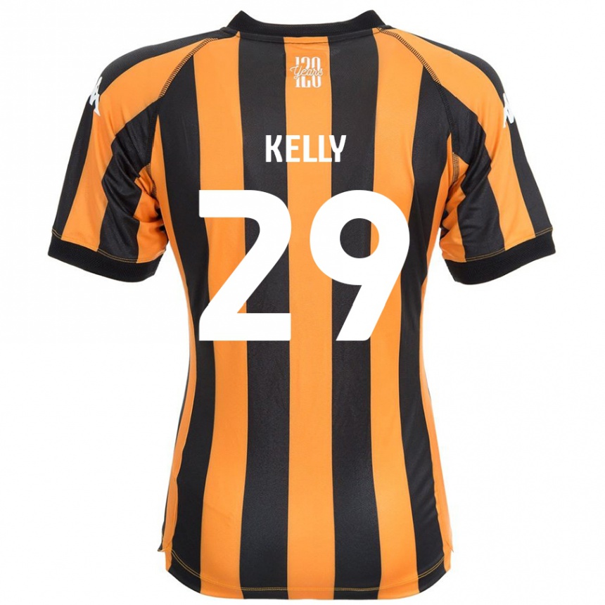 Men Football Ace Kelly #29 Black Amber Home Jersey 2024/25 T-Shirt Nz