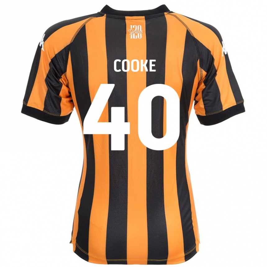 Men Football Megan Cooke #40 Black Amber Home Jersey 2024/25 T-Shirt Nz