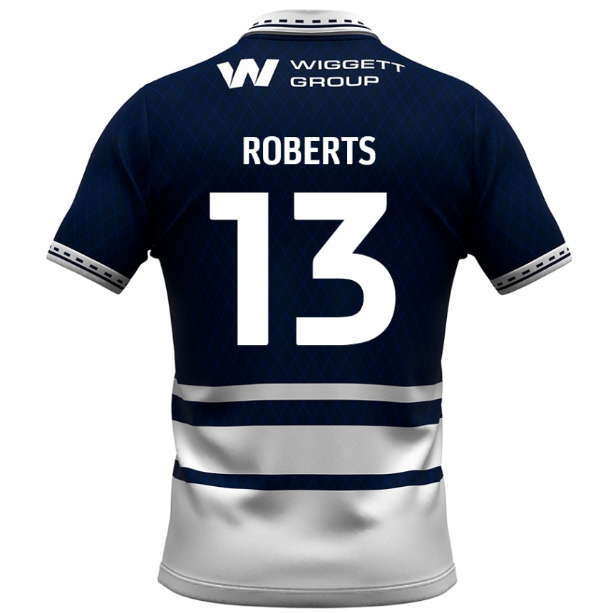 Men Football Liam Roberts #13 Navy Blue White Home Jersey 2024/25 T-Shirt Nz