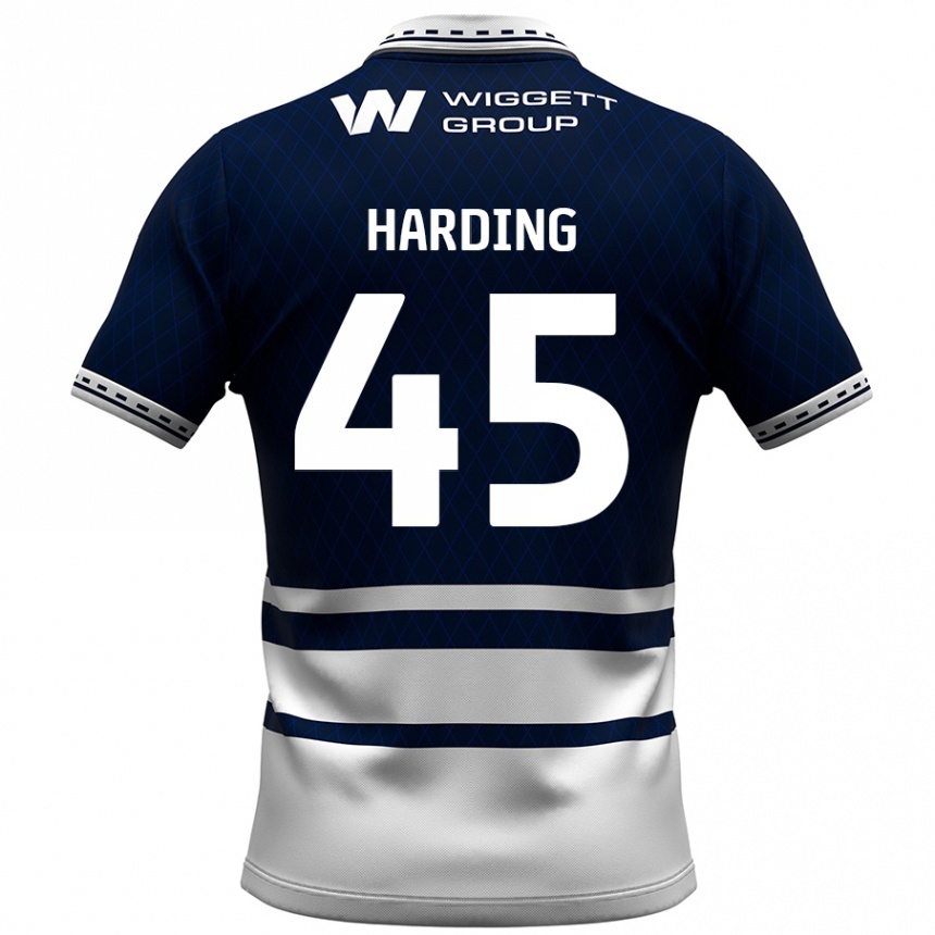 Men Football Wes Harding #45 Navy Blue White Home Jersey 2024/25 T-Shirt Nz