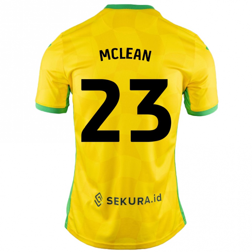 Men Football Kenny Mclean #23 Yellow Green Home Jersey 2024/25 T-Shirt Nz