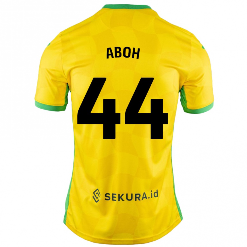 Men Football Ken Aboh #44 Yellow Green Home Jersey 2024/25 T-Shirt Nz