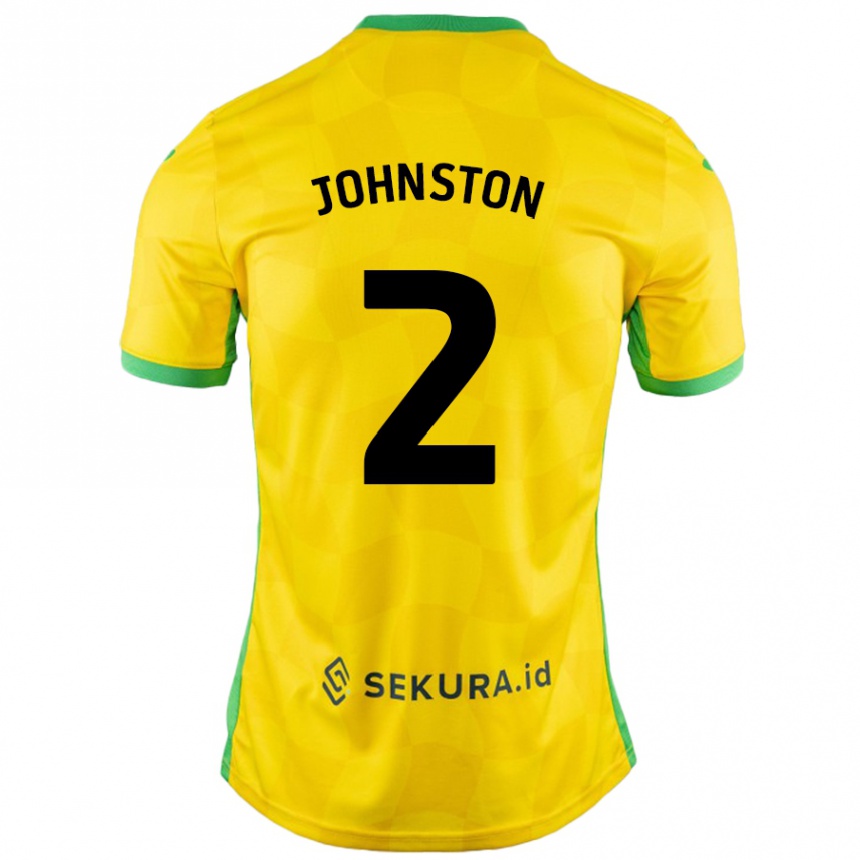 Men Football Chardonnay Johnston #2 Yellow Green Home Jersey 2024/25 T-Shirt Nz