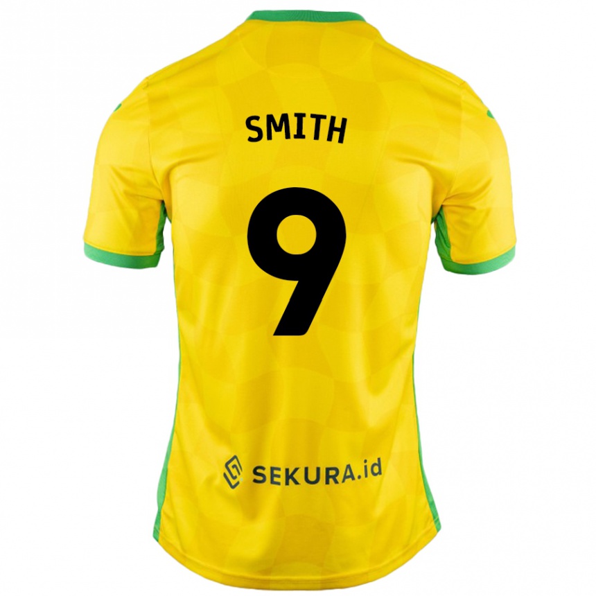 Men Football Ellie Smith #9 Yellow Green Home Jersey 2024/25 T-Shirt Nz